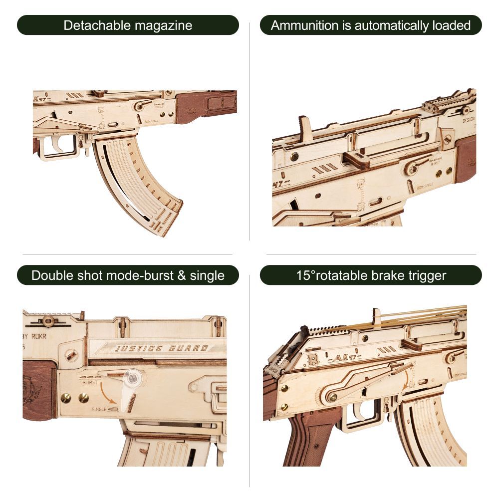 Justice Guard - 3D Wooden Assembly Automatic AK-47