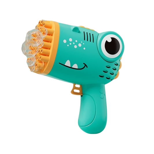 MegaBubble! - Children's Automatic Handheld 40-hole Dinosaur Bubble Machine Blaster