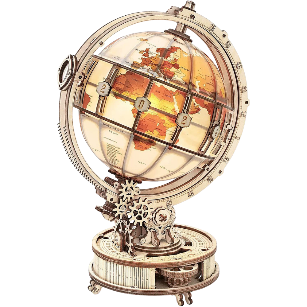 The Globe - Luminous Wooden 3D Model Globe