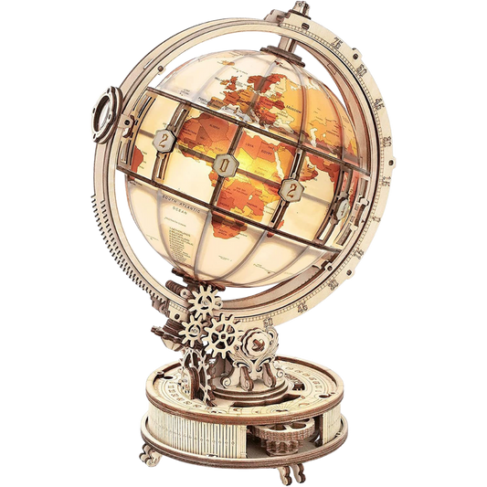 The Globe - Luminous Wooden 3D Model Globe